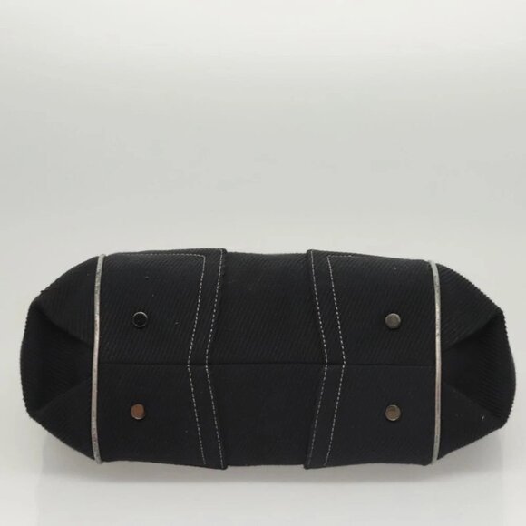 BURBERRY Blue Label Hand Bag Canvas Black Silver Auth - Picture 4 of 16